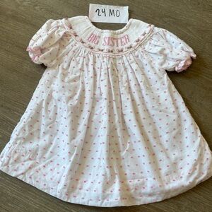 Big Sister Smocked Dress, size 24 mo!